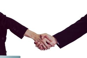 Smooth Focus and soft Focus,Investors and the Handshake team together after the meeting to summarize the investment results in the meeting room. Handshake concept to show cooperation symbols photo