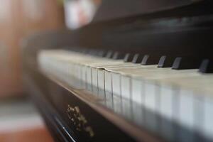 Beautiful piano background are set by the window in the morning waiting for the pianist to come to practice in the morning to reduce the mistake of having to perform the piano performance at a concert photo