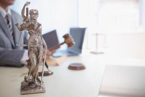 statue of god Themis Lady Justice is used as symbol of justice within law firm to demonstrate truthfulness of facts and power to judge without prejudice. Themis Lady Justice is of justice photo