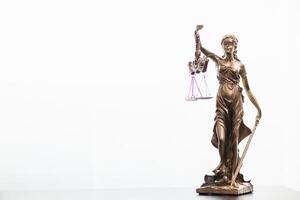 statue of god Themis Lady Justice is used as symbol of justice within law firm to demonstrate truthfulness of facts and power to judge without prejudice. Themis Lady Justice is of justice photo