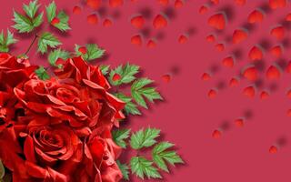 Red roses with copy space background. Great for additional design photo