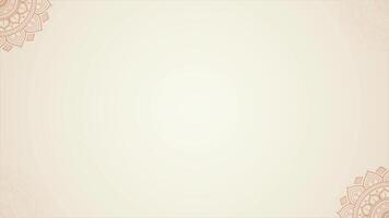 Simple Soft Blank Subtle Cream Horizontal Plain Background With Animated Mandala Artwork Texture video