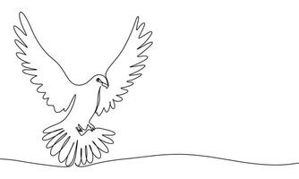 Dove one line continuous. Dove line art. Hand drawn art. vector