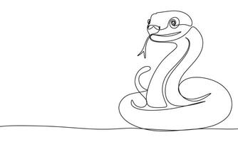Snake one line continuous. Snake line art. Hand drawn art. vector