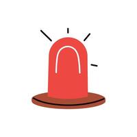 Emergency red alarm icon, lamp sign, attention, caution, urgency lamp beacon, warning bulb, alert isolated on white background symbol flat illustration. vector