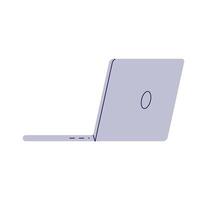 Laptop, electronic device, portable computer pc, smart electronic device for work, laptop for , music clip and cozy leisure, working at computer at office or home flat illustration. vector