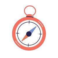 Compass, hand drawn compass, travel compass for orientation, navigation, device for direction geography tool for orientation, navigating device for travel, searching north flat illustration. vector
