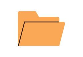 Computer folder, new empty file icon, folder with paper documents, yellow office file with business docs, data report, business bureaucracy, accounting data on background flat illustration. vector