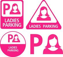 ladies parking sign element design for templates. vector
