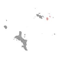 La Digue and Inner Islands district map, administrative division of Seychelles. illustration. vector