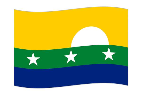 Waving flag of Nueva Esparta State, administrative division of Venezuela. illustration.