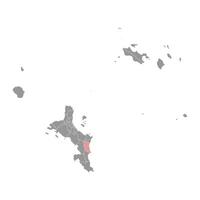 Au Cap district map, administrative division of Seychelles. illustration. vector