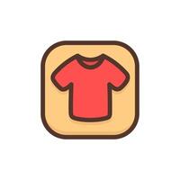 Store icon flat illustration. Red t-shirt icon for shop isolated on white background. Simple sign for web site or mobile app vector