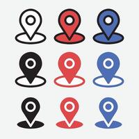Flat design Location ins Multiple Colours illustration vector