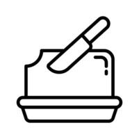Culinary butter with breakfast knife, butter block icon design vector