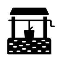 A water well icon depicting a traditional source of groundwater for drinking. vector