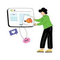 A illustration of uploading post vector