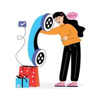 Have a look at this illustration of customer call vector