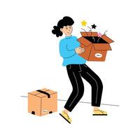 Modern illustration of unboxing concept vector