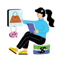 Amazing illustration of product searching vector