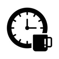 A cup of coffee with clock showing concept of coffee time icon vector
