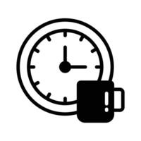 A cup of coffee with clock showing concept of coffee time icon vector