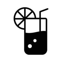 An icon of lemon juice glass in editable design style vector