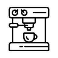 A coffee machine icon depicting an appliance that brews espresso, cappuccino, or drip coffee beverages automatically. vector
