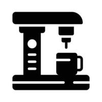 A coffee machine icon depicting an appliance that brews espresso, cappuccino, or drip coffee beverages automatically. vector