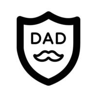 Fathers day shield icon design in editable style vector