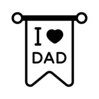 Creatively crafted unique icon of fathers day banner vector