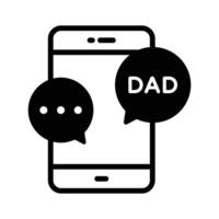 Dad message, father message icon design vector