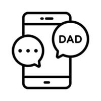 Dad message, father message icon design vector