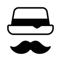 Hat with mustaches denoting icon of father day vector