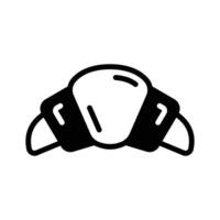 A croissant bread icon, representing a buttery and flaky pastry, perfect for breakfast or as a snack. vector