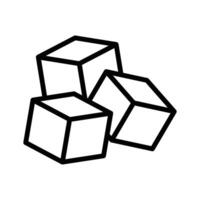 A well designed sugar cubes icon, depicting small, white cubes, symbolizes sweetness and a common coffee and tea additive. vector