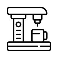 A coffee machine icon depicting an appliance that brews espresso, cappuccino, or drip coffee beverages automatically. vector