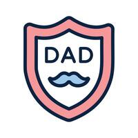 Fathers day shield icon design in editable style vector