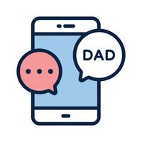 Dad message, father message icon design vector