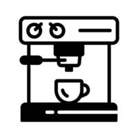 A coffee machine icon depicting an appliance that brews espresso, cappuccino, or drip coffee beverages automatically. vector