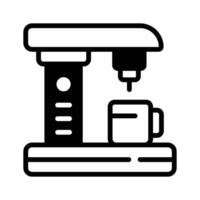 A coffee machine icon depicting an appliance that brews espresso, cappuccino, or drip coffee beverages automatically. vector