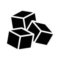 A well designed sugar cubes icon, depicting small, white cubes, symbolizes sweetness and a common coffee and tea additive. vector