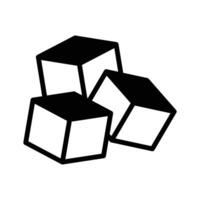 A well designed sugar cubes icon, depicting small, white cubes, symbolizes sweetness and a common coffee and tea additive. vector
