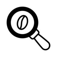 Coffee bean under magnifier denoting coffee selection design vector