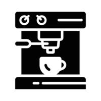 A coffee machine icon depicting an appliance that brews espresso, cappuccino, or drip coffee beverages automatically. vector