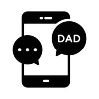 Dad message, father message icon design vector