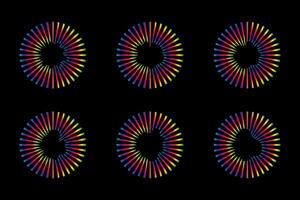 Sound waves equalizer spectrum set, Radio frequency Circle audio waves. illustration design elements isolate vector