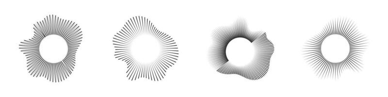 Sound waves equalizer set, Radio frequency Circle audio waves. design elements isolate vector