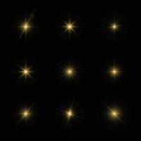 Shining star light rays glowing particles. Special effect on a transparent background vector