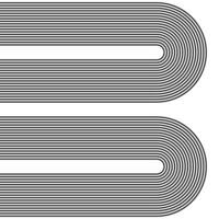 Abstract black arc lines on white background, linear swirls path banner template vector